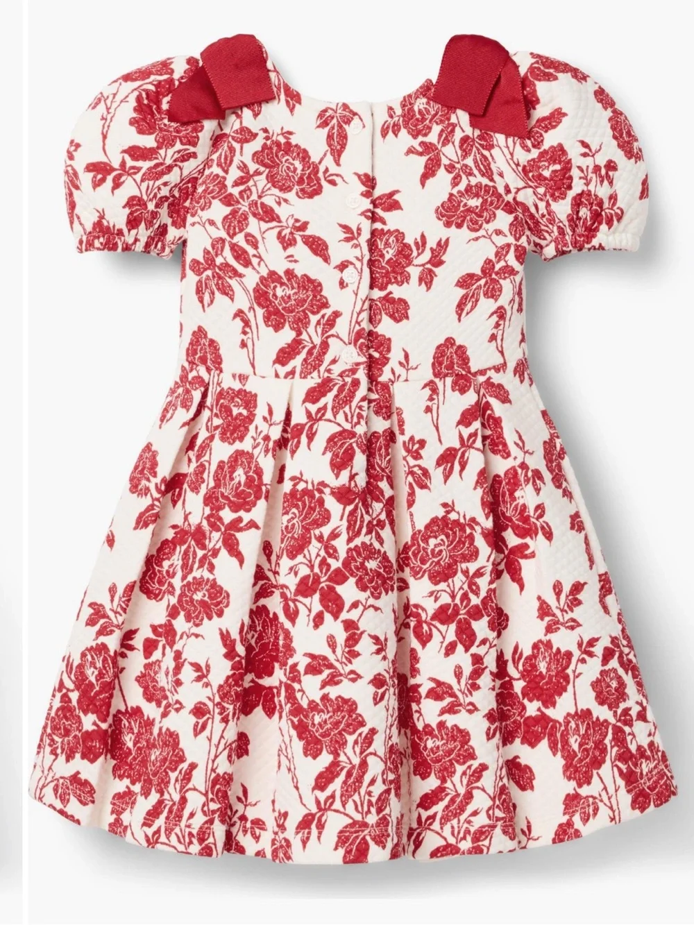 Janie & Jack‎ Girl's Maroon Berry Floral The Floral Quilted Bow Dress Size 12